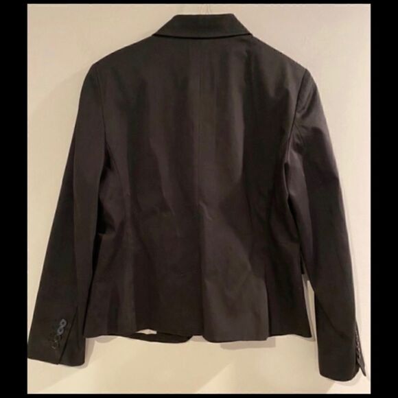 TALBOTS SHINY BLACK BLAZER JACKET 10 - Picture 3 of 5